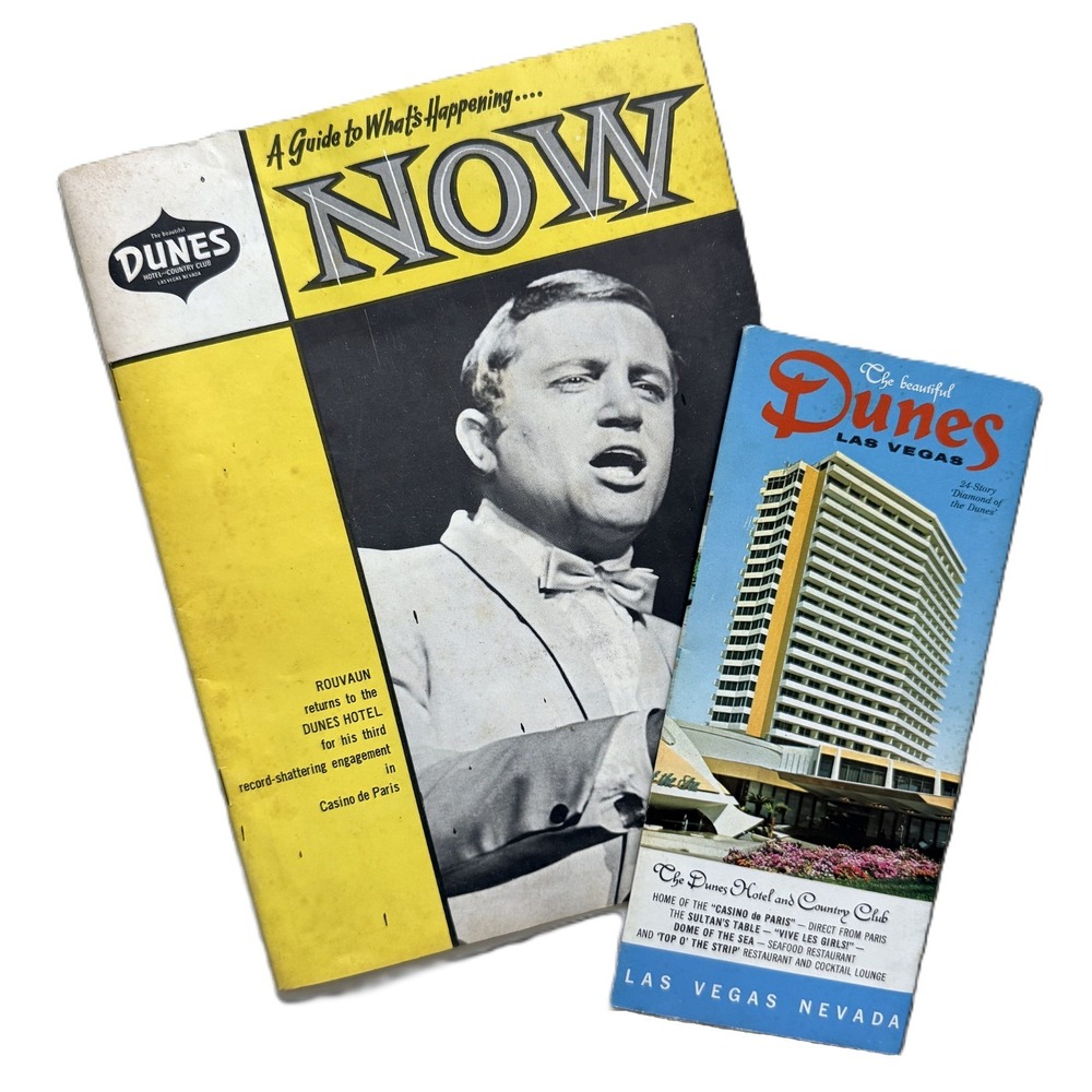 Vtg Dunes Hotel Casino Las Vegas Stage Act Program (Elvis), Lg Fold-Out Pamphlet